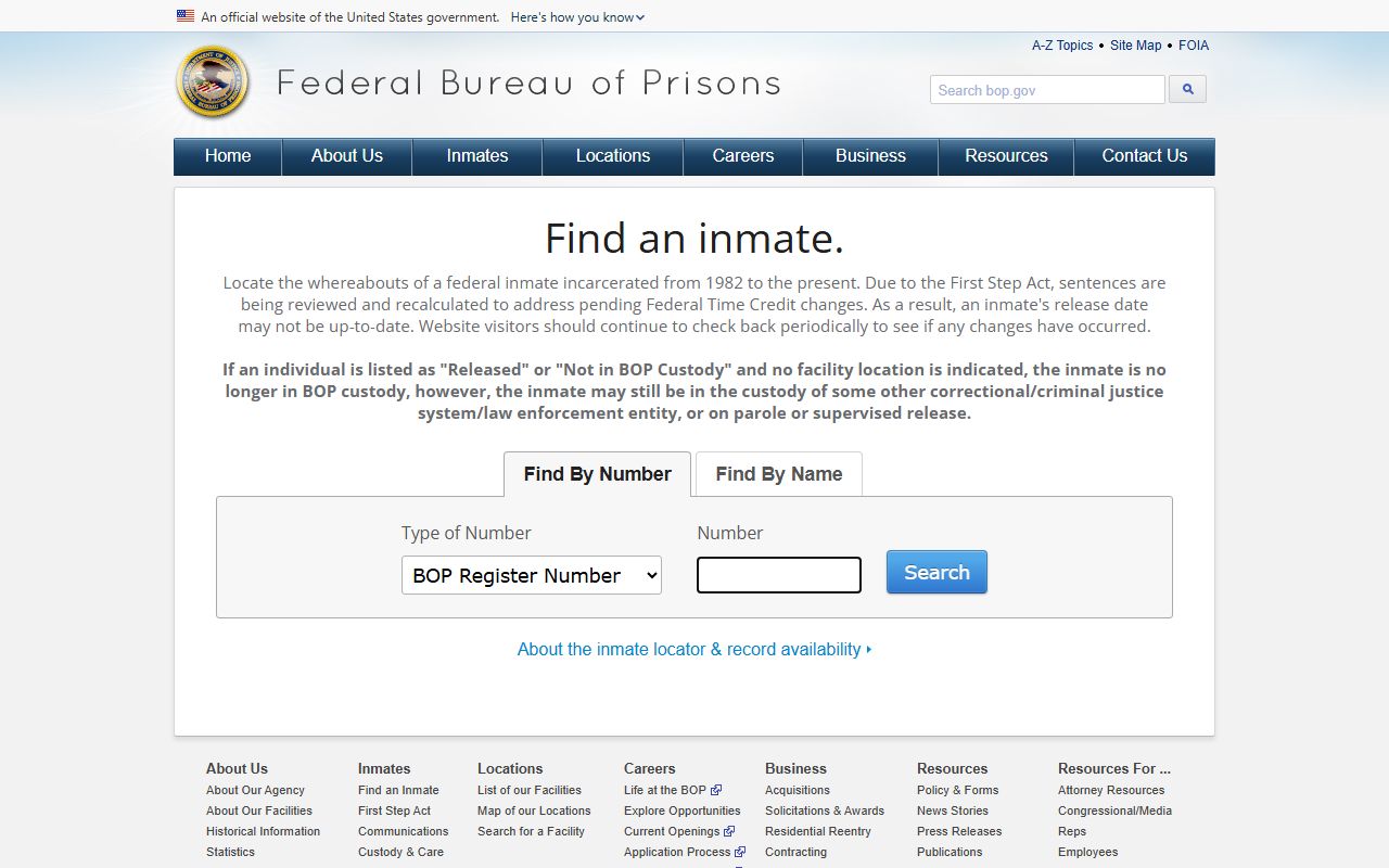 Federal BOP inmate locator for Michigan federal custody searches
